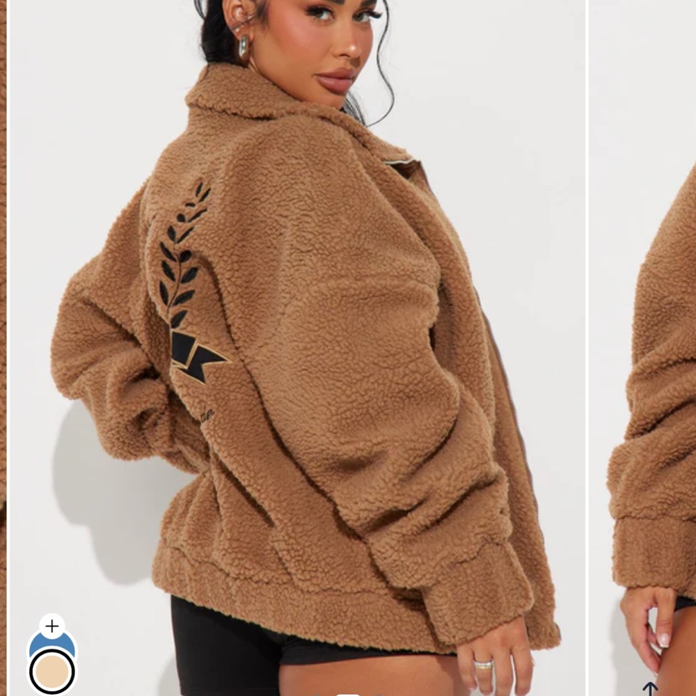 Fashion Nova Warm Brown Teddy Jacket - Picture 2 of 4